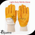 SRSAFETY interlock liner 3/4 yellow oil field work glove/chemical resistant nitrile glove /yellow oli field work gloves